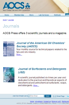 American Oil Chemists' Society : Journals