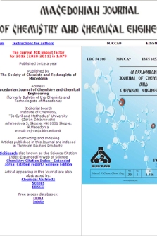 Macedonian Journal of Chemistry and Chemical Engineering