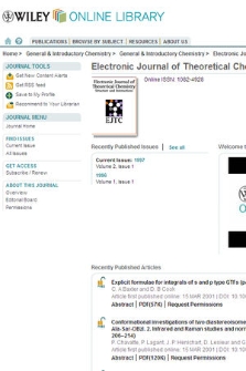 Electronic Journal of Theoretical Chemistry