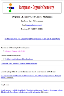 Lampman Organic Chemistry:Organic Chemistry 354 Course Materials