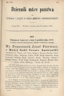 Dziennik Ustaw Państwa dla Królestw i Krajów w Radzie Państwa Reprezentowanych. 1872, zeszyt 61