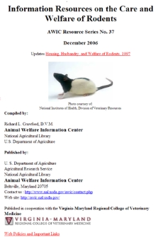 Information resources on the care and welfare of rodents