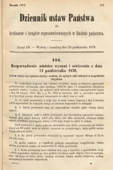 Dziennik Ustaw Państwa dla Królestw i Krajów Reprezentowanych w Radzie Państwa. 1870, z. 52