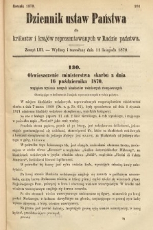 Dziennik Ustaw Państwa dla Królestw i Krajów Reprezentowanych w Radzie Państwa. 1870, z. 53