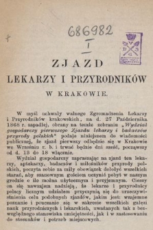 Zjazd Lekarzy i Przyrodników w Krakowie. [1869]