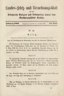 Landes-Gesetz- und Verordnungsblatt für das Königreich Galizien und Lodomerien sammt dem Großherzogthume Krakau. 1866, Stück 11
