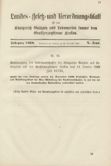 Landes-Gesetz- und Verordnungsblatt für das Königreich Galizien und Lodomerien sammt dem Großherzogthume Krakau. 1868, Stück 10