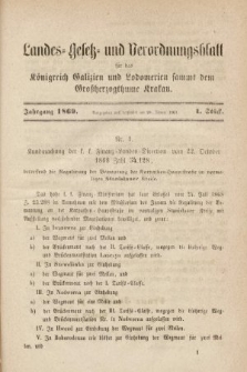 Landes-Gesetz- und Verordnungsblatt für das Königreich Galizien und Lodomerien sammt dem Großherzogthume Krakau. 1869, Stück 1