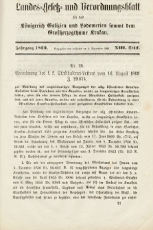 Landes-Gesetz- und Verordnungsblatt für das Königreich Galizien und Lodomerien sammt dem Großherzogthume Krakau. 1869, Stück 13