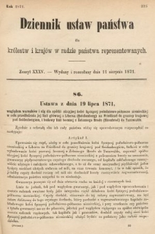 Dziennik Ustaw Państwa dla Królestw i Krajów w Radzie Państwa Reprezentowanych. 1871, z. 35