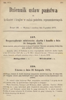 Dziennik Ustaw Państwa dla Królestw i Krajów w Radzie Państwa Reprezentowanych. 1871, z. 53