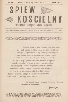 Śpiew Kościelny : dwutygodnik poświęcony muzyce kościelnej. 1905, nr 8