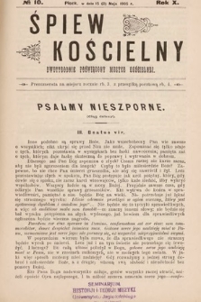 Śpiew Kościelny : dwutygodnik poświęcony muzyce kościelnej. 1905, nr 10