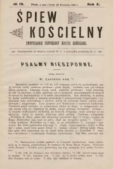 Śpiew Kościelny : dwutygodnik poświęcony muzyce kościelnej. 1905, nr 19