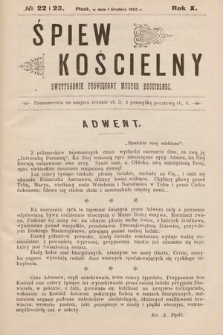 Śpiew Kościelny : dwutygodnik poświęcony muzyce kościelnej. 1905, nr 22 i 23