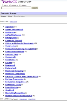 Yahoo! Directory : Computer Science