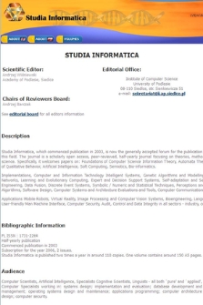 Studia Informatica : systemy i technologie informacyjne