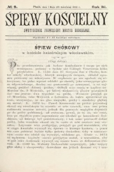 Śpiew Kościelny : dwutygodnik poświęcony muzyce kościelnej. 1898, nr 9