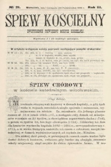 Śpiew Kościelny : dwutygodnik poświęcony muzyce kościelnej. 1898, nr 21