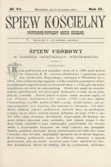 Śpiew Kościelny : dwutygodnik poświęcony muzyce kościelnej. 1898, nr 24