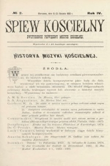 Śpiew Kościelny : dwutygodnik poświęcony muzyce kościelnej. 1899, nr 2