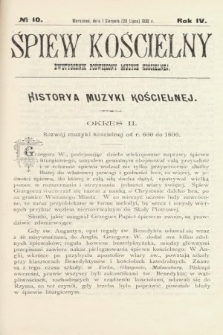 Śpiew Kościelny : dwutygodnik poświęcony muzyce kościelnej. 1899, nr 10
