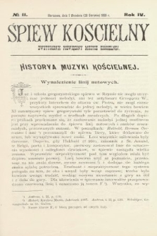 Śpiew Kościelny : dwutygodnik poświęcony muzyce kościelnej. 1899, nr 11
