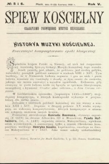 Śpiew Kościelny : czasopismo poświęcone muzyce kościelnej. 1900, nr 5 i 6