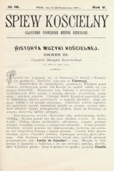 Śpiew Kościelny : czasopismo poświęcone muzyce kościelnej. 1900, nr 10