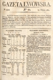 Gazeta Lwowska. 1831, nr 99