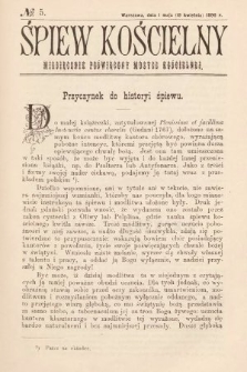Śpiew Kościelny : miesięcznik poświęcony muzyce kościelnej. 1896, nr 5