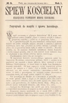 Śpiew Kościelny : miesięcznik poświęcony muzyce kościelnej. 1896, nr 9