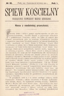 Śpiew Kościelny : miesięcznik poświęcony muzyce kościelnej. 1896, nr 10