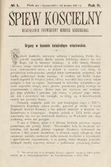 Śpiew Kościelny : miesięcznik poświęcony muzyce kościelnej. 1897, nr 1