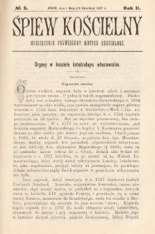 Śpiew Kościelny : miesięcznik poświęcony muzyce kościelnej. 1897, nr 5