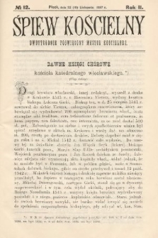 Śpiew Kościelny : dwutygodnik poświęcony muzyce kościelnej. 1897, nr 12