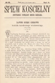Śpiew Kościelny : dwutygodnik poświęcony muzyce kościelnej. 1897, nr 13