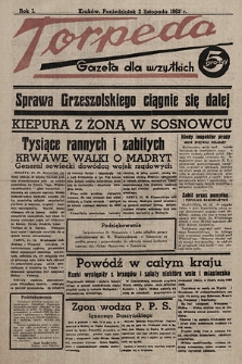 Torpeda : gazeta dla wszystkich. 1936.11.02