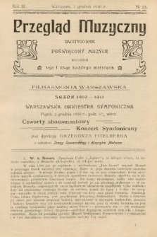 Przegląd Muzyczny : dwutygodnik poświęcony muzyce. 1910, nr 23