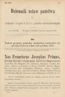 Dziennik Ustaw Państwa dla Królestw i Krajów w Radzie Państwa Reprezentowanych. 1879, cz. 32