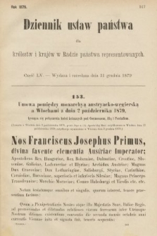 Dziennik Ustaw Państwa dla Królestw i Krajów w Radzie Państwa Reprezentowanych. 1879, cz. 55