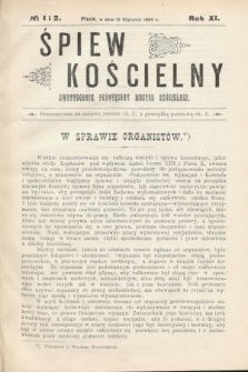 Śpiew Kościelny : dwutygodnik poświęcony muzyce kościelnej. 1906, nr 1 i 2