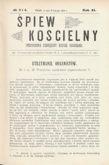 Śpiew Kościelny : dwutygodnik poświęcony muzyce kościelnej. 1906, nr 3 i 4