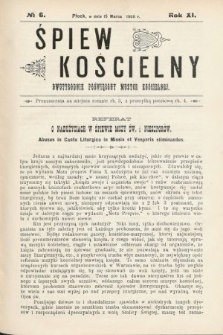Śpiew Kościelny : dwutygodnik poświęcony muzyce kościelnej. 1906, nr 6
