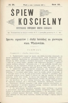 Śpiew Kościelny : dwutygodnik poświęcony muzyce kościelnej. 1906 nr 21