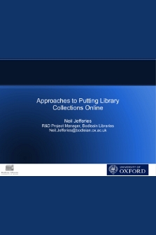 Approaches to Putting Library Collections Online