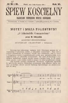 Śpiew Kościelny : czasopismo poświęcone muzyce kościelnej. 1901, nr 15 i 16