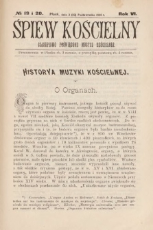 Śpiew Kościelny : czasopismo poświęcone muzyce kościelnej. 1901, nr 19 i 20
