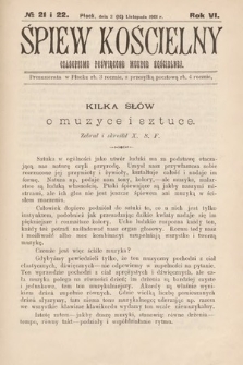 Śpiew Kościelny : czasopismo poświęcone muzyce kościelnej. 1901, nr 21 i 22