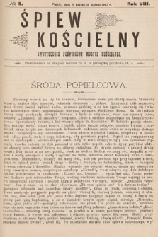 Śpiew Kościelny : dwutygodnik poświęcony muzyce kościelnej. 1903, nr 5
